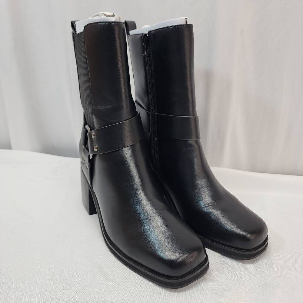 The Drop Size 8 Women's Stevens Chelsea Boots Vegan Leather Rocker Moto Combat